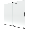 Mexen Velar Badewannenwand, 2-flügelig, verschiebbar, 180 x 150 cm, transparent, schwarz - 896-180-000-01-70