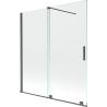 Mexen Velar 2-flügelige ausziehbare Badewannenabtrennung 150 x 150 cm, transparent, gebürstetes Gun Grey - 896-150-000-01-66