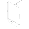 Mexen Velar 2-flügelige ausziehbare Badewannenabtrennung 150 x 150 cm, transparent, gebürstetes Gun Grey - 896-150-000-01-66