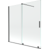 Mexen Velar Duschabtrennung 2-flügelig verschiebbar 160 x 150 cm, transparent, gebürstetes Gun Grau - 896-160-000-01-66