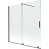 Mexen Velar zweiflügelige, ausziehbare Badewannenabtrennung 160 x 150 cm, transparent, gun gray gebürstet - 896-160-000-01-66