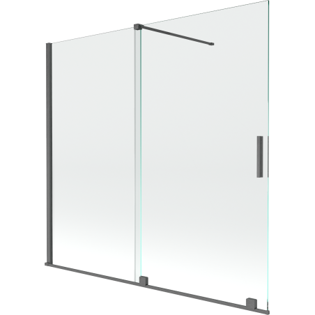 Mexen Velar zweiflügelige, verschiebbare Duschwand 170 x 160 cm, transparent, gebürstetes Gun Grey - 896-170-000-01-66