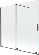 Mexen Velar zweiflügelige, verschiebbare Duschwand 170 x 160 cm, transparent, gebürstetes Gun Grey - 896-170-000-01-66