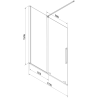 Mexen Velar zweiflügelige, verschiebbare Duschwand 170 x 160 cm, transparent, gebürstetes Gun Grey - 896-170-000-01-66