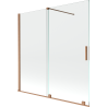 Mexen Velar Badewannenfaltwand 2-flügelig verschiebbar 160 x 150 cm, transparent, gebürstetes Kupfer - 896-160-000-01-65