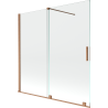 Mexen Velar zweiflügelige verschiebbare Badewannenabtrennung 160 x 150 cm, transparent, gebürstetes Kupfer - 896-160-000-01-65