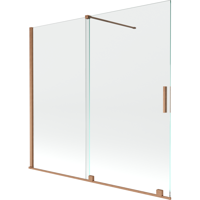 Mexen Velar Badewannenfaltwand 2-flügelig, verschiebbar 170 x 150 cm, transparent, gebürstetes Kupfer - 896-170-000-01-65