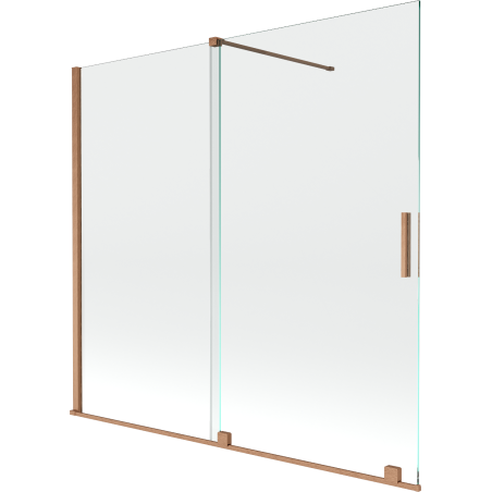 Mexen Velar Badewannenfaltwand 2-flügelig, verschiebbar 170 x 150 cm, transparent, gebürstetes Kupfer - 896-170-000-01-65