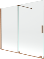 Mexen Velar zweiteilige Schiebeduschwand 180 x 150 cm, transparent, gebürstetes Kupfer - 896-180-000-01-65