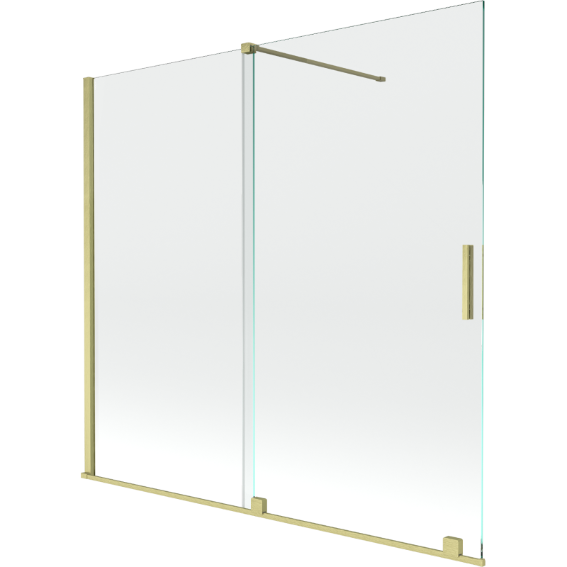 Mexen Velar Duschwand 2-flügelig, verschiebbar 170 x 150 cm, transparent, Gold gebürstet - 896-170-000-01-55
