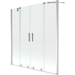 Mexen Velar Duo 2-Flügel-Badewannenwand Regulierbare 140 x 150 cm, transparent, chrom - 896-140-000-02-01