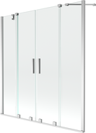 Mexen Velar Duo Badewannenfaltwand 2-flügelig ausziehbar 150 x 150 cm, transparent, Chrom - 896-150-000-02-01