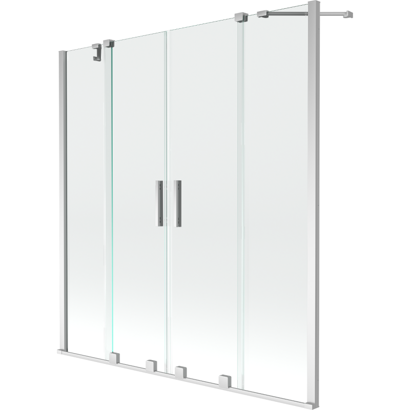 Mexen Velar Duo 2-teilige Badewannenfaltwand 160 x 150 cm, transparent, Chrom - 896-160-000-02-01