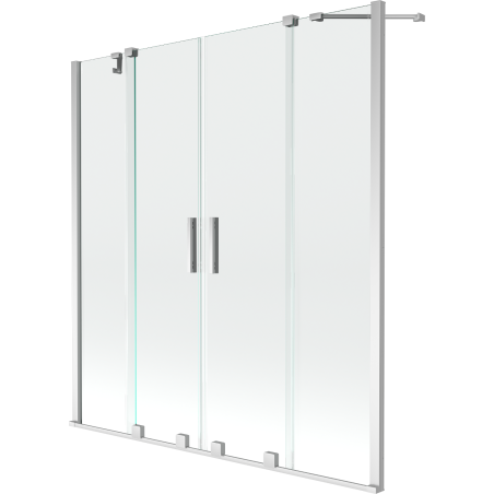 Mexen Velar Duo 2-teilige Badewannenfaltwand 160 x 150 cm, transparent, Chrom - 896-160-000-02-01