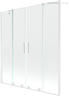 Mexen Velar Duo Badewannenfaltwand 2-flügelig, verschiebbar, 150 x 150 cm, transparent, weiß - 896-150-000-02-20