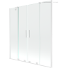 Mexen Velar Duo Badewannenabtrennung, 2-teilig verschiebbar, 160 x 150 cm, transparent, weiß - 896-160-000-02-20