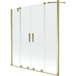 Mexen Velar Duo 2-Flügel-Badewannenwand Regulierbare 140 x 150 cm, transparent, Gold - 896-140-000-02-50