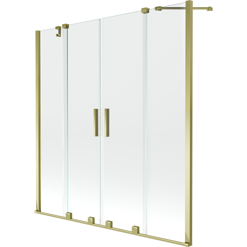 Mexen Velar Duo 2-Flügel-Badewannenwand Regulierbare 140 x 150 cm, transparent, Gold - 896-140-000-02-50