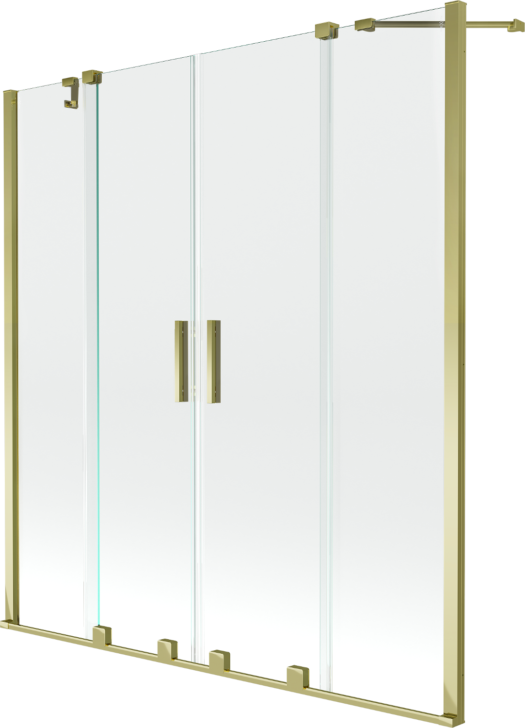 Mexen Velar Duo 2-Flügel-Badewannenwand Regulierbare 140 x 150 cm, transparent, Gold - 896-140-000-02-50