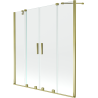 Mexen Velar Duo Badewannenabtrennung 2-flügelig, verschiebbar 150 x 150 cm, transparent, gold - 896-150-000-02-50