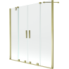 Mexen Velar Duo-Badewannenfaltwand 2-flügelig, verschiebbar 160 x 150 cm, transparent, gold - 896-160-000-02-50