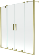 Mexen Velar Duo Badewannenfaltwand 2-flügelig verschiebbar 160 x 150 cm, transparent, golden - 896-160-000-02-50