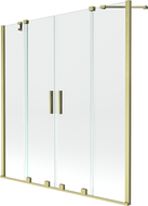 Mexen Velar Duo Duschwand 2-flügelig, verschiebbar 140 x 150 cm, transparent, gebürstetes Gold - 896-140-000-02-55