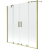 Mexen Velar Duo Duschabtrennung 2-flügelig zum Schieben 160 x 150 cm, transparent, gebürstetes Gold - 896-160-000-02-55