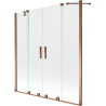 Mexen Velar Duo Badewannenabtrennung 2-flügelig verschiebbar 140 x 150 cm, transparent, Roségold - 896-140-000-02-60