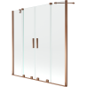 Mexen Velar Duo Badewannenparavent 2-flügelig, verschiebbar, 150 x 150 cm, transparent, Roségold - 896-150-000-02-60