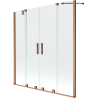 Mexen Velar Duo Badewannenabtrennung, 2-flügelig, 140 x 150 cm, transparent, gebürstetes Kupfer - 896-140-000-02-65