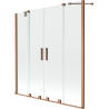Mexen Velar Duo Wannenschutz 2-flügelig, verschiebbar 140 x 150 cm, transparent, gebürstetes Kupfer - 896-140-000-02-65