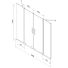 Mexen Velar Duo Wannenschutz 2-flügelig verschiebbar 160 x 150 cm, transparent, gebürstetes Kupfer - 896-160-000-02-65