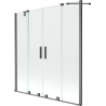 Mexen Velar Duo Badewannenfaltwand 2-flügelig verschiebbar 140 x 150 cm, transparent, gun grau gebürstet - 896-140-000-02-66