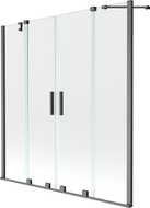 Mexen Velar Duo Badewannenfaltwand 2-flügelig verschiebbar 140 x 150 cm, transparent, gun grau gebürstet - 896-140-000-02-66
