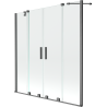 Mexen Velar Zweiteilig verschiebbare Duschwand Duo 160 x 150 cm, transparent, gebürstet in gun gray - 896-160-000-02-66