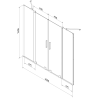 Mexen Velar Zweiteilig verschiebbare Duschwand Duo 160 x 150 cm, transparent, gebürstet in gun gray - 896-160-000-02-66