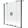Mexen Velar Duo Badewannenfaltwand 2-flügelig verschiebbar 150 x 150 cm, transparent, schwarz - 896-150-000-02-70