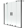 Mexen Velar Duo Badewannenfaltwand 2-flügelig, ausziehbar 160 x 150 cm, transparent, schwarz - 896-160-000-02-70