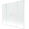 Mexen Velar Duo-Badewannenabtrennung 2-flügelig, verschiebbar 170 x 150 cm, transparent, weiß - 896-170-000-02-20