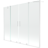 Mexen Velar Duo Badewannenfaltwand 2-flügelig verschiebbar 170 x 150 cm, transparent, weiß - 896-170-000-02-20
