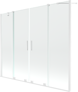 Mexen Velar Duo Badewannenabtrennung 2-flügelig verschiebbar 180 x 150 cm, transparent, weiß - 896-180-000-02-20