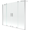 Mexen Velar Duo Badewannen-Falttür, 2-flügelig, verschiebbar, 170 x 150 cm, transparent, Chrom - 896-170-000-02-01