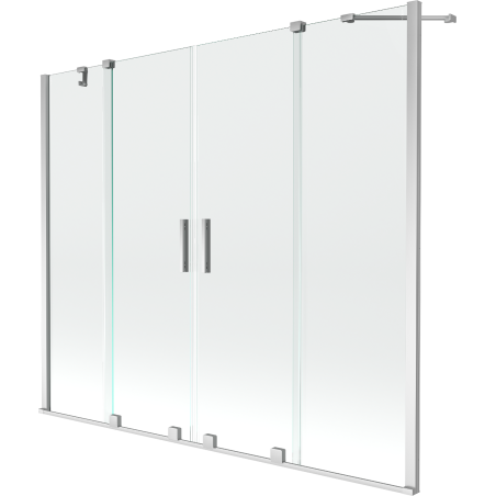 Mexen Velar Duo Badewannenfaltwand, 2-flügelig, verschiebbar, 200 x 150 cm, transparent, chrom - 896-200-000-02-01