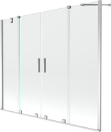 Mexen Velar Duo Badewannenfaltwand, 2-flügelig, verschiebbar, 200 x 150 cm, transparent, chrom - 896-200-000-02-01