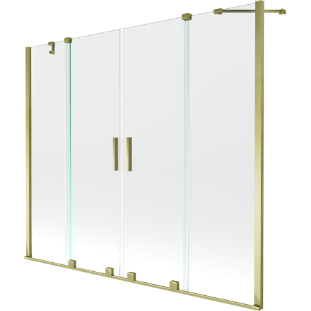 Mexen Velar Duo Badewannenfaltwand 2-flügelig verschiebbar 170 x 150 cm, transparent, gold - 896-170-000-02-50