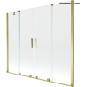 Mexen Velar Duo 2-Flügel-Badewannenwand Regulierbare 180 x 150 cm, transparent, Gold - 896-180-000-02-50