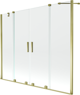 Mexen Velar Duo Badewannenfaltwand 2-flügelig, verschiebbar, 200 x 150 cm, transparent, gold - 896-200-000-02-50