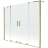 Mexen Velar Duo Badewannenfaltwand 2-flügelig verschiebbar 180 x 150 cm, transparent, gold gebürstet - 896-180-000-02-55