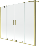 Mexen Velar Duo Badewannenfaltwand 2-flügelig verschiebbar 180 x 150 cm, transparent, gold gebürstet - 896-180-000-02-55